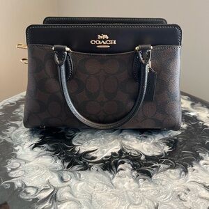 COACH Mini Darcie Carryall Signature Canvas Brown/Black CH174 Outlet NEW